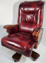 Luxury Burgundy Real Leather Office Chair Executive Boss Chair - CHA-A0630