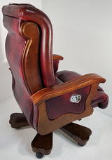 Luxury Burgundy Real Leather Office Chair Executive Boss Chair - CHA-A0630