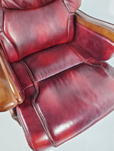 Luxury Burgundy Real Leather Office Chair Executive Boss Chair - CHA-A0630