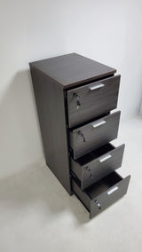 Modern Grey Oak Four Drawer Filing Cabinet - AB84-4DR