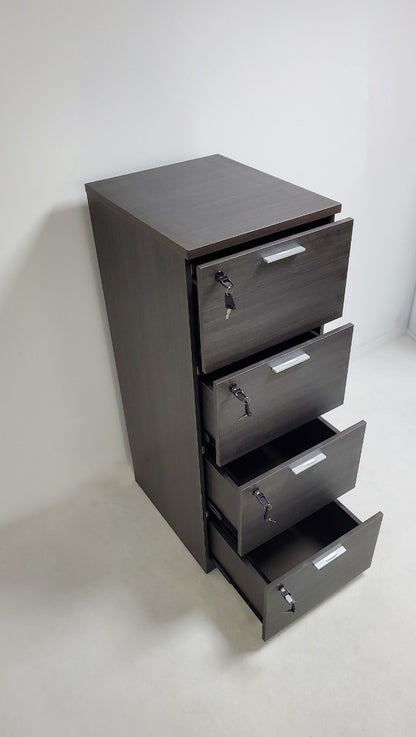 Modern Grey Oak Four Drawer Filing Cabinet - Suspension Files Compatible - AB84-4DR-DG04