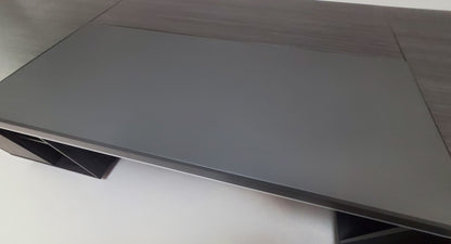 Large Modern Grey Oak Executive Office Desk with Integrated Cupboard and Return - 2800mm - BJS-D0128