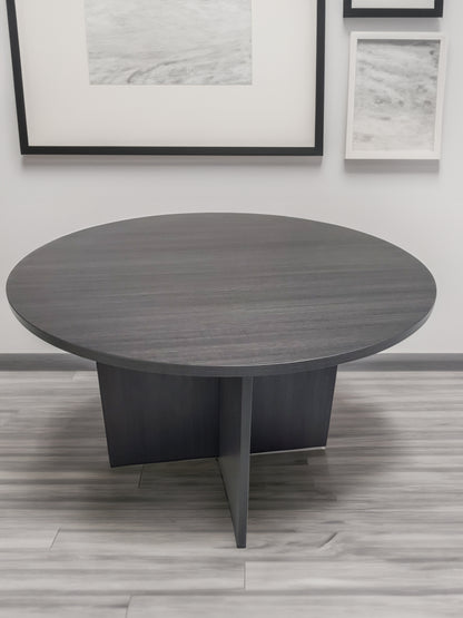 Modern Grey Oak Round Meeting Table - 1200mm - ROUND-DG04