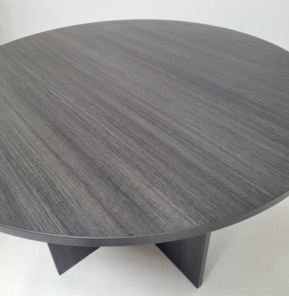 Modern Grey Oak Round Meeting Table - 1200mm - ROUND-DG04