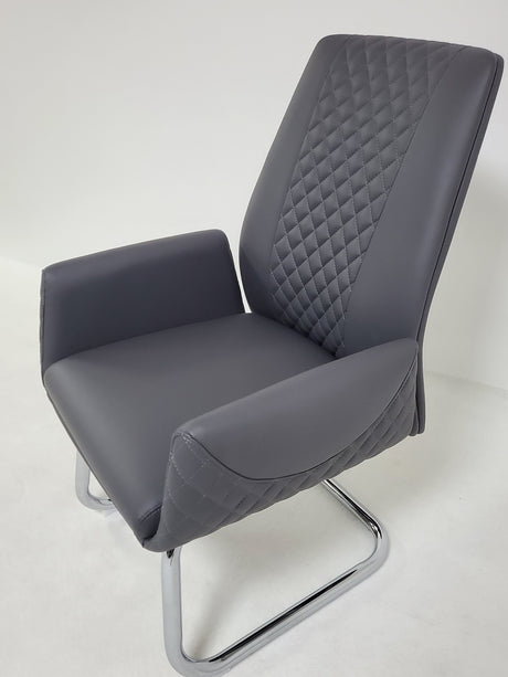 Modern Grey Leather Meeting Room Chair - DL205C