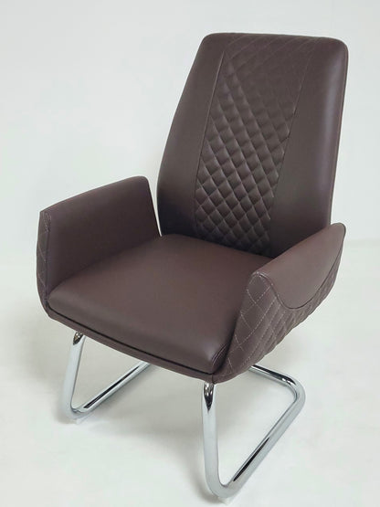Modern Brown Leather Meeting Room Chair - DL205C
