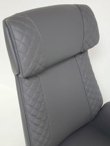 Modern High Back Grey Leather Executive Office Chair with Winged Arms - DT8534A