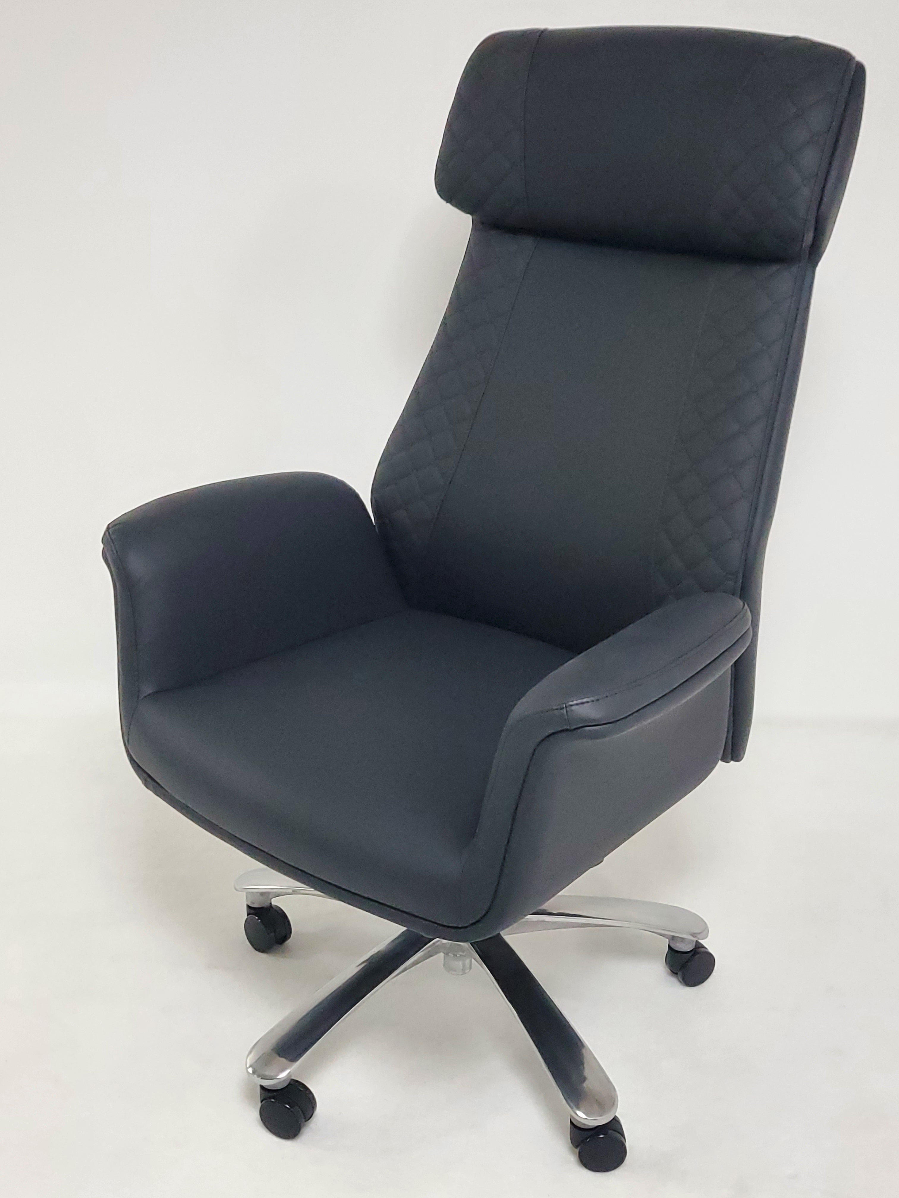 Modern High Back Black Leather Executive Office Chair with Winged Arms - DT8534A Huddersfield