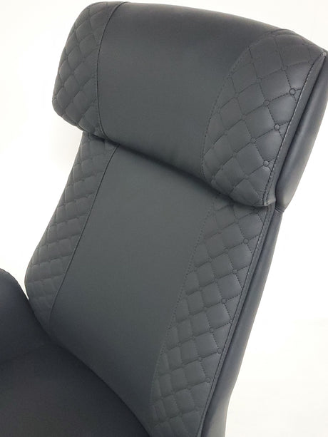 Modern High Back Black Leather Executive Office Chair with Winged Arms - DT8534A