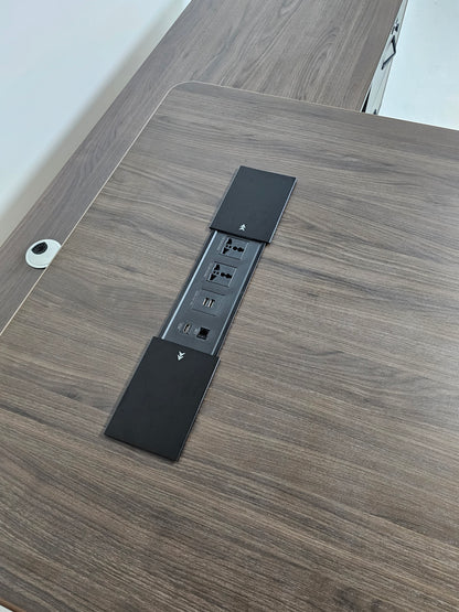 Coffee Oak and Cream Executive Corner Desk - 2200mm - H05