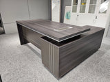 Stylish Grey Oak Veneer Corner Executive Office Desk - 1800mm - DG07-D18