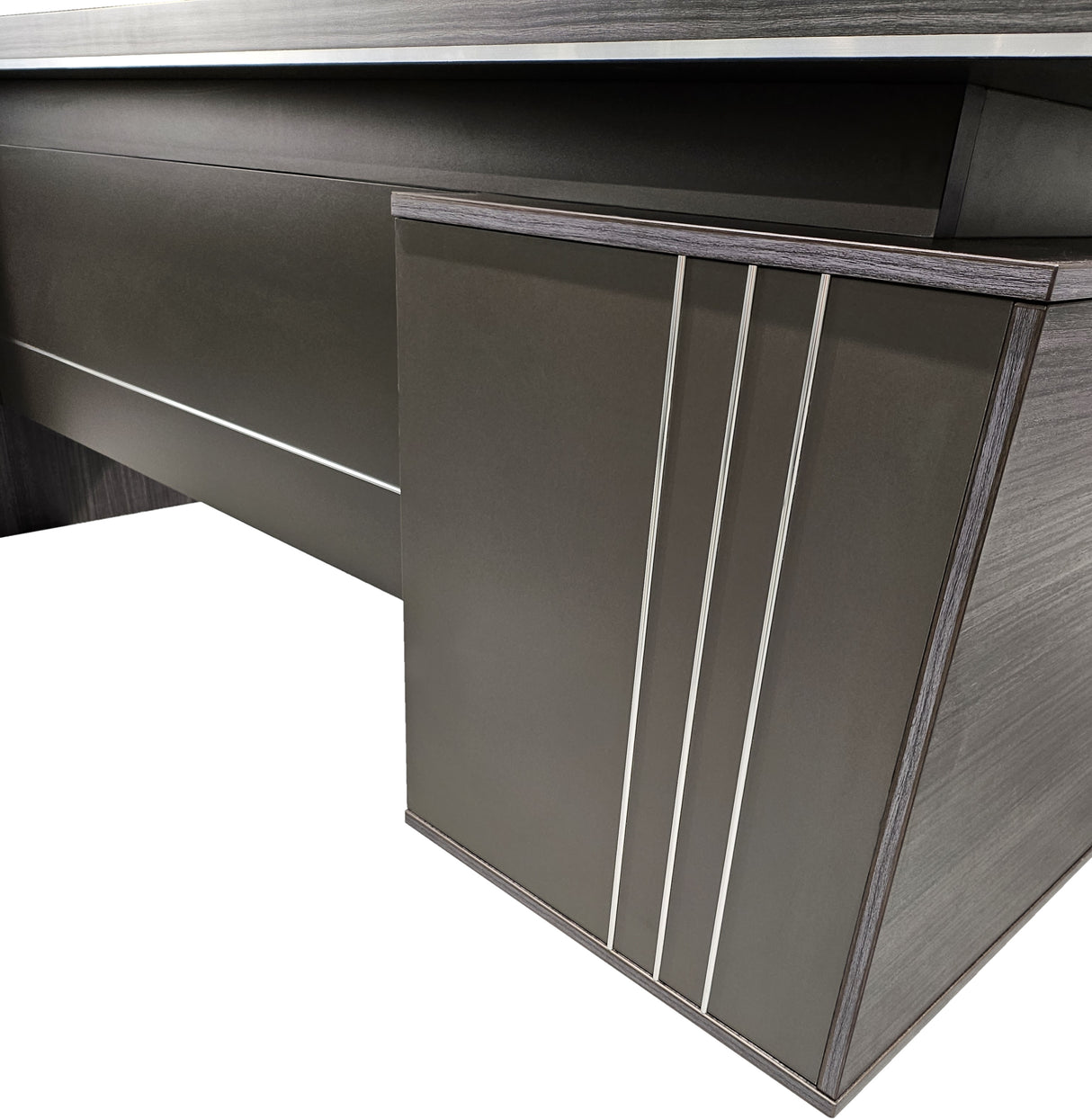 Stylish Grey Oak Veneer Corner Executive Office Desk - 1600mm - DG07-D16