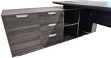 Modern Grey Oak Veneer Corner Executive Office Desk with Built in Storage - 2000mm - DG19-C-D20