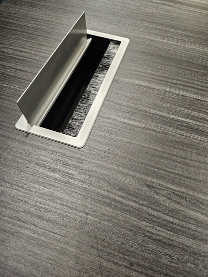 Modern Grey Oak Veneer Corner Executive Office Desk with Built in Storage - 2000mm - DG19-C-D20