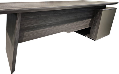 Modern Grey Oak Veneer Corner Executive Office Desk with Built in Storage - 2000mm - DG19-C-D20