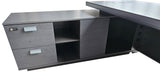 Modern Grey Aluminium Edged Melamine Corner Executive Office Desk with Full Length Top - 2200mm - WKO-FL-C-D0422
