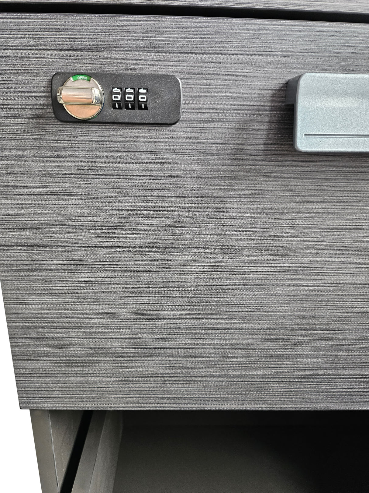 Modern Grey Aluminium Edged Melamine Corner Executive Office Desk with Full Length Top - 2200mm - WKO-FL-C-D0422
