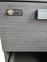 Modern Grey Aluminium Edged Melamine Corner Executive Office Desk with Full Length Top - 2400mm - WKO-FL-C-D0424