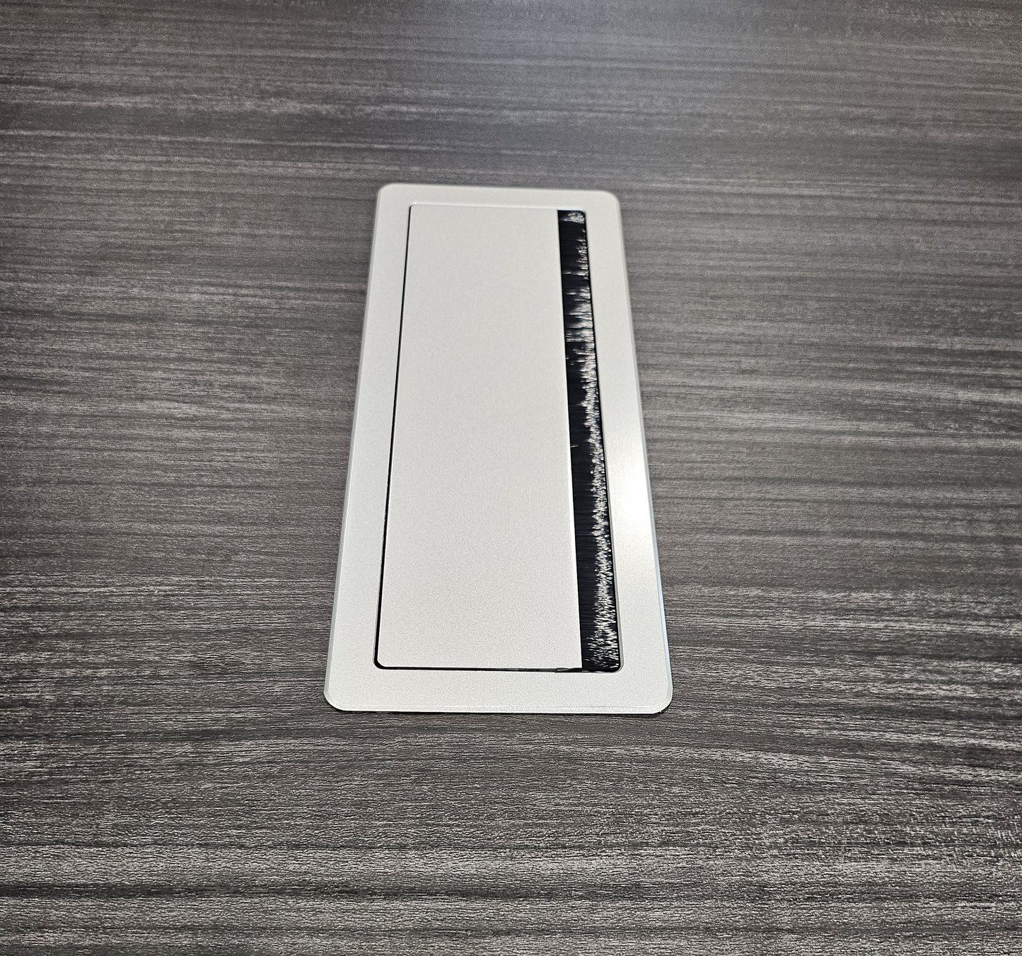 Modern Grey Oak Veneer Executive Office Desk with Built in Pedestal and Inclined Leg - 1800mm - DG19-S-D18