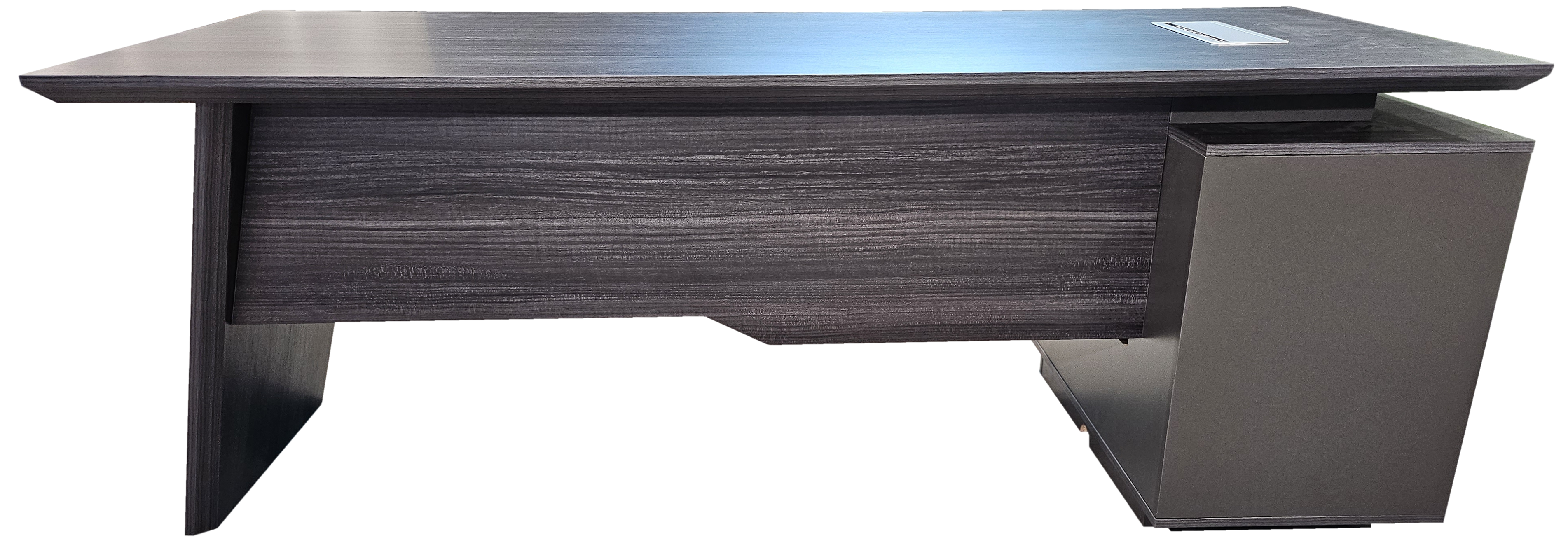 Modern Grey Oak Veneer Straight Executive Office Desk with Built in Pedestal - 1800mm - DG19-S-D18