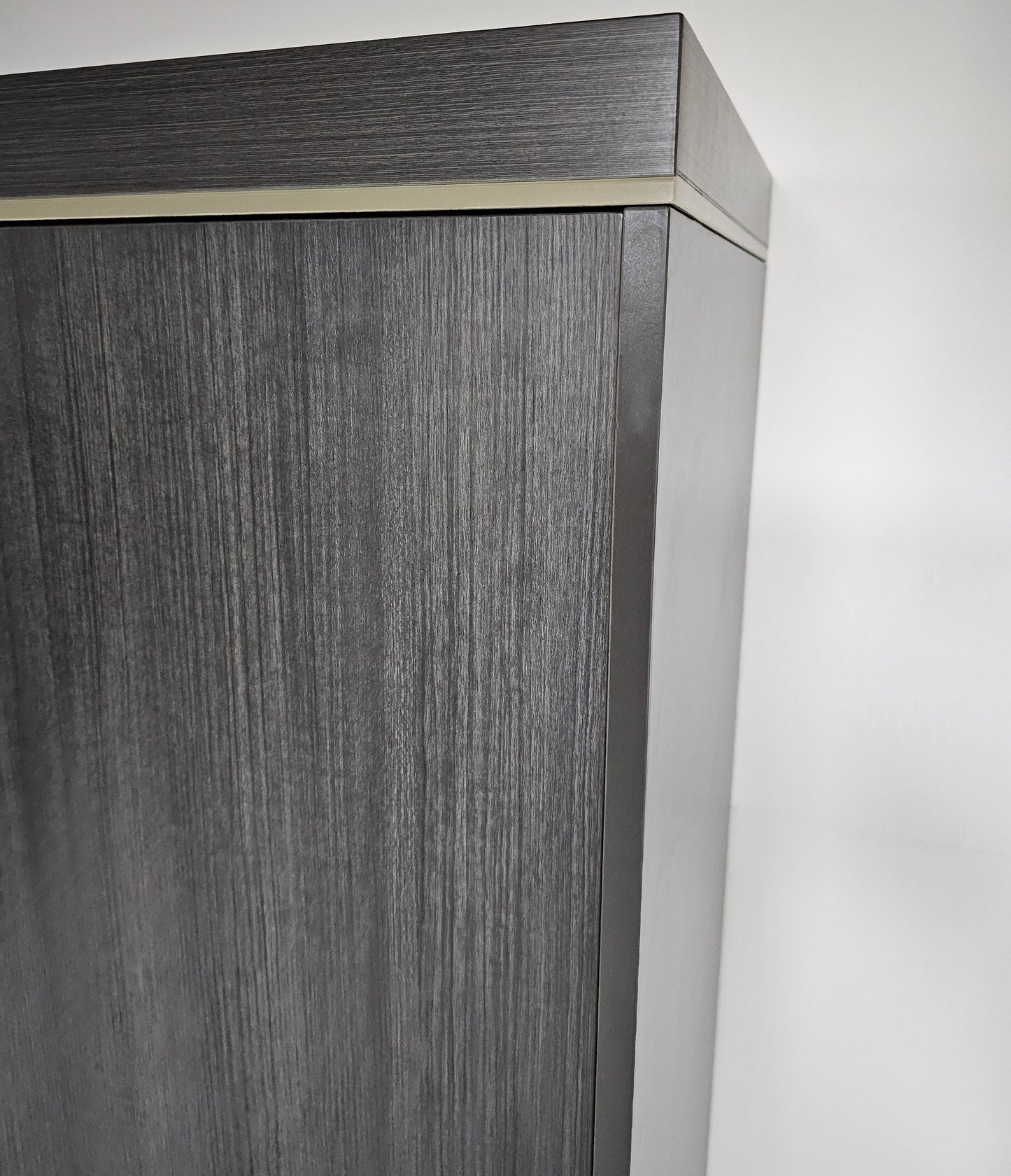 Large Modern Grey Oak Open Bookcase with Two Doors - 2000mm - BWJ-HS0220