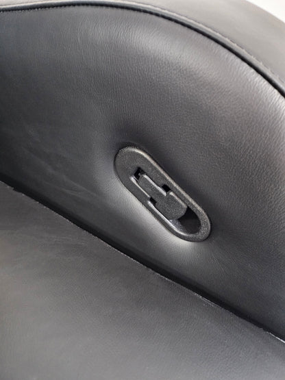 Genuine Black Leather High Back Executive Office Chair with Chesterfield Design -  6002HL