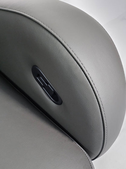 Genuine Grey Leather High Back Executive Office Chair with Chesterfield Design -  6002HL