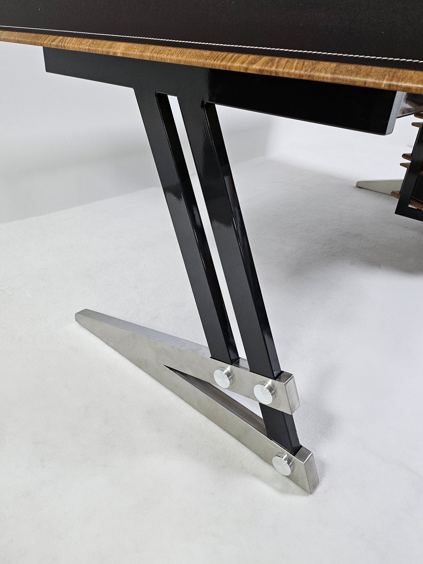 Solid Oak Veneer Executive Office Desk with Built in Storage - 2000mm - CR-Designer