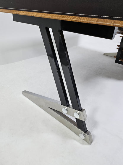 Solid Oak Veneer Executive Office Desk with Built in Storage - 2000mm - CR-Designer