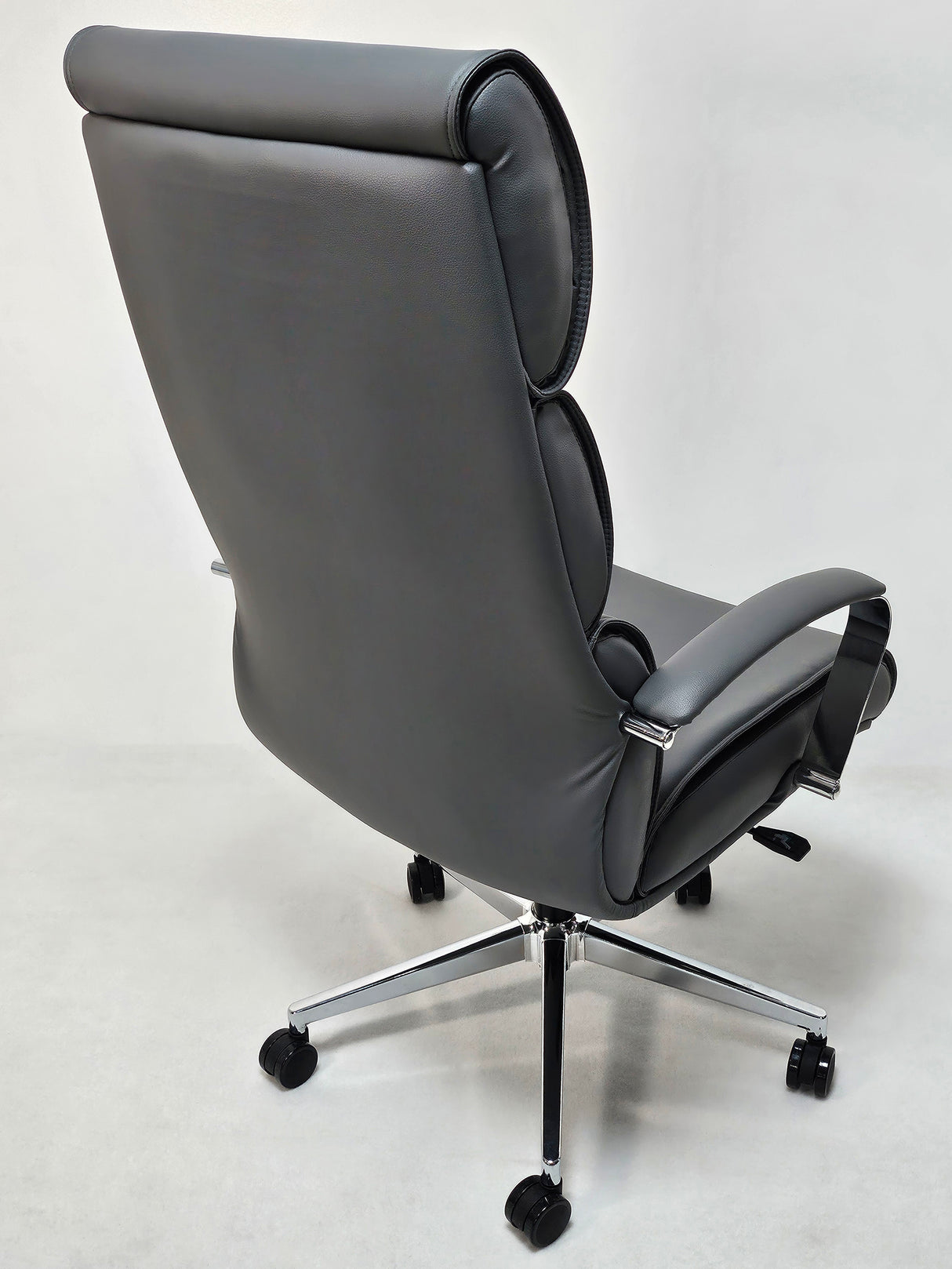 Modern Grey Leather High Back Executive Office Chair - HB-286A