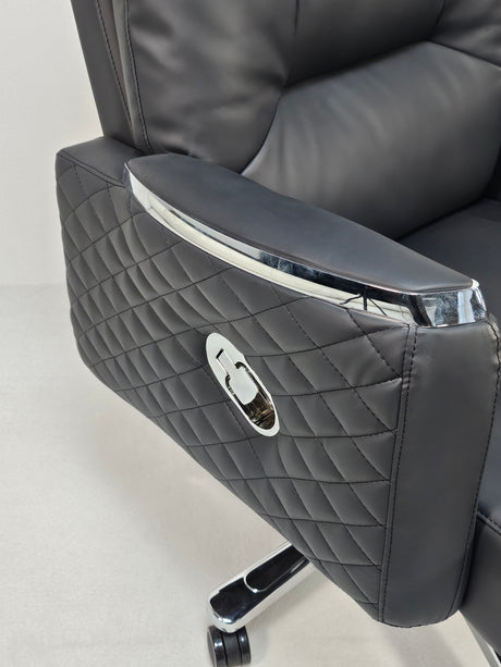 Modern Reclining Black Leather High Back Executive Office Chair - HB-306A