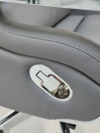 Modern Reclining Grey Leather High Back Executive Office Chair - HB-263A