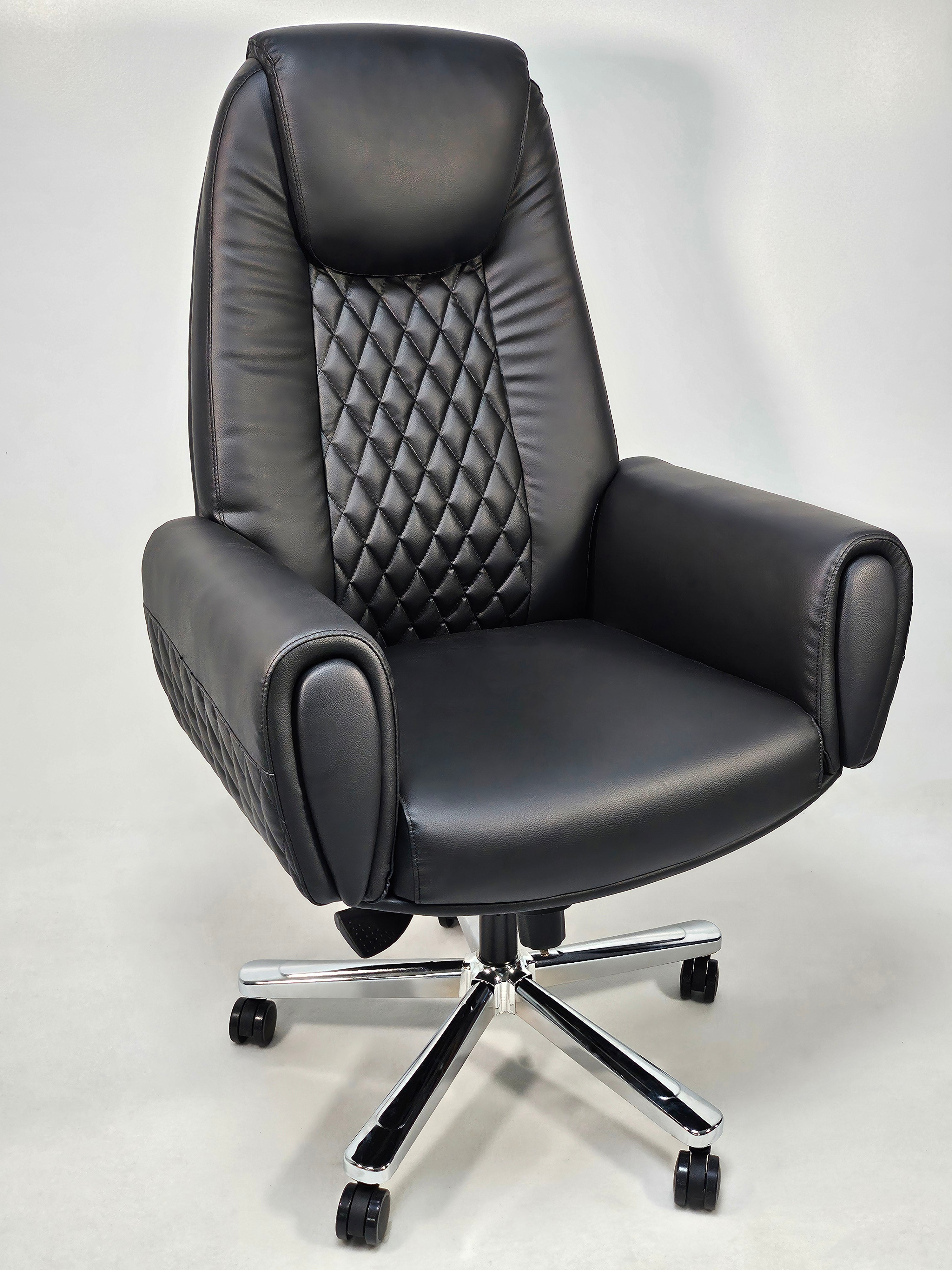 Contemporary High Back Executive Office Chair in Black Leather - HB-270A UK