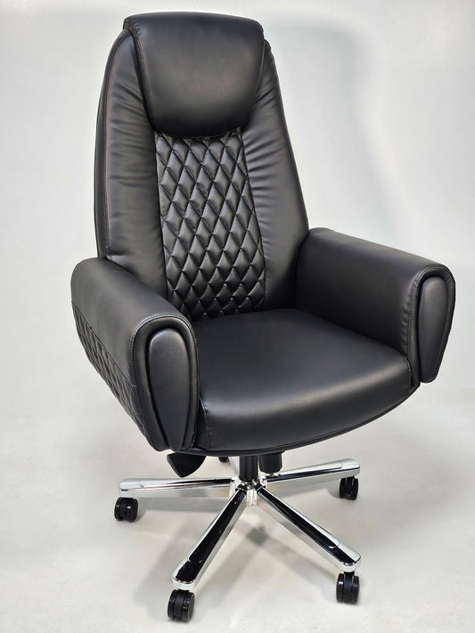 Contemporary High Back Executive Office Chair in Black Leather - HB-270A
