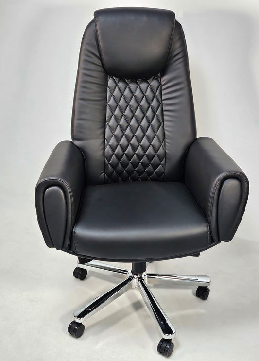 Contemporary High Back Executive Office Chair in Black Leather - HB-270A