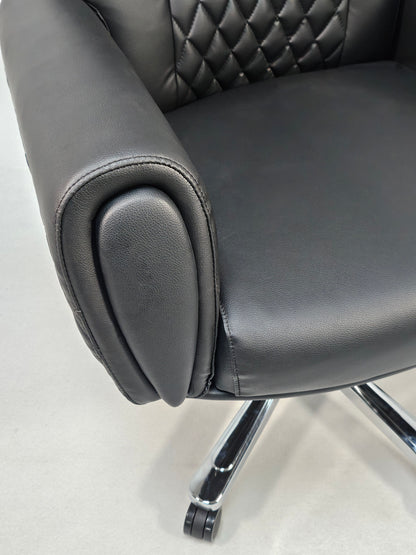 Contemporary High Back Executive Office Chair in Black Leather - HB-270A
