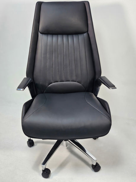 Quality Modern Heavy Duty Office Chair in Black Leather - DT-8530