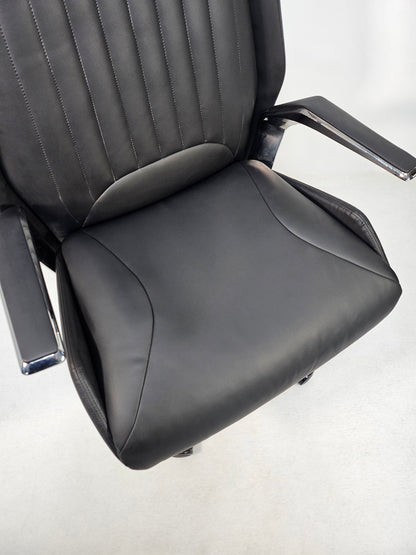 Quality Modern Heavy Duty Office Chair in Black Leather - DT-8530