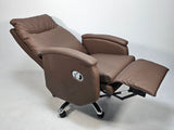 Full Reclining High Back Executive Office Chair in Brown Leather - H004