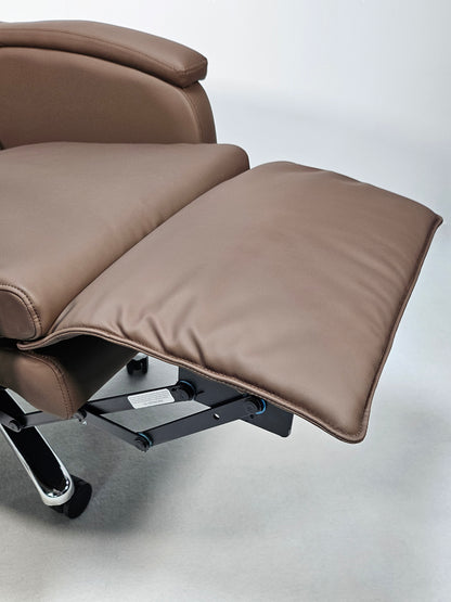 Full Reclining High Back Executive Office Chair in Brown Leather - H004