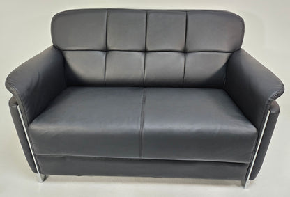 Contemporary Chesterfield Design Black Leather Sofa Set - Single, Twin and Triple Seat Available - HB-810