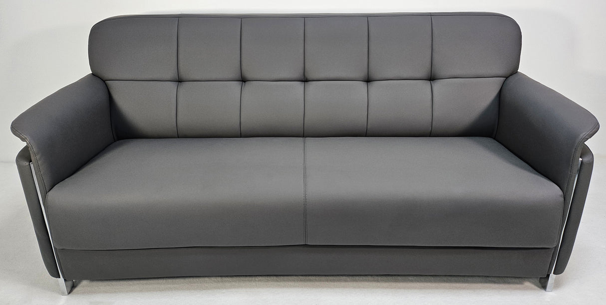 Contemporary Chesterfield Design Grey Leather Sofa Set - Single, Twin and Triple Seat Available - HB-810