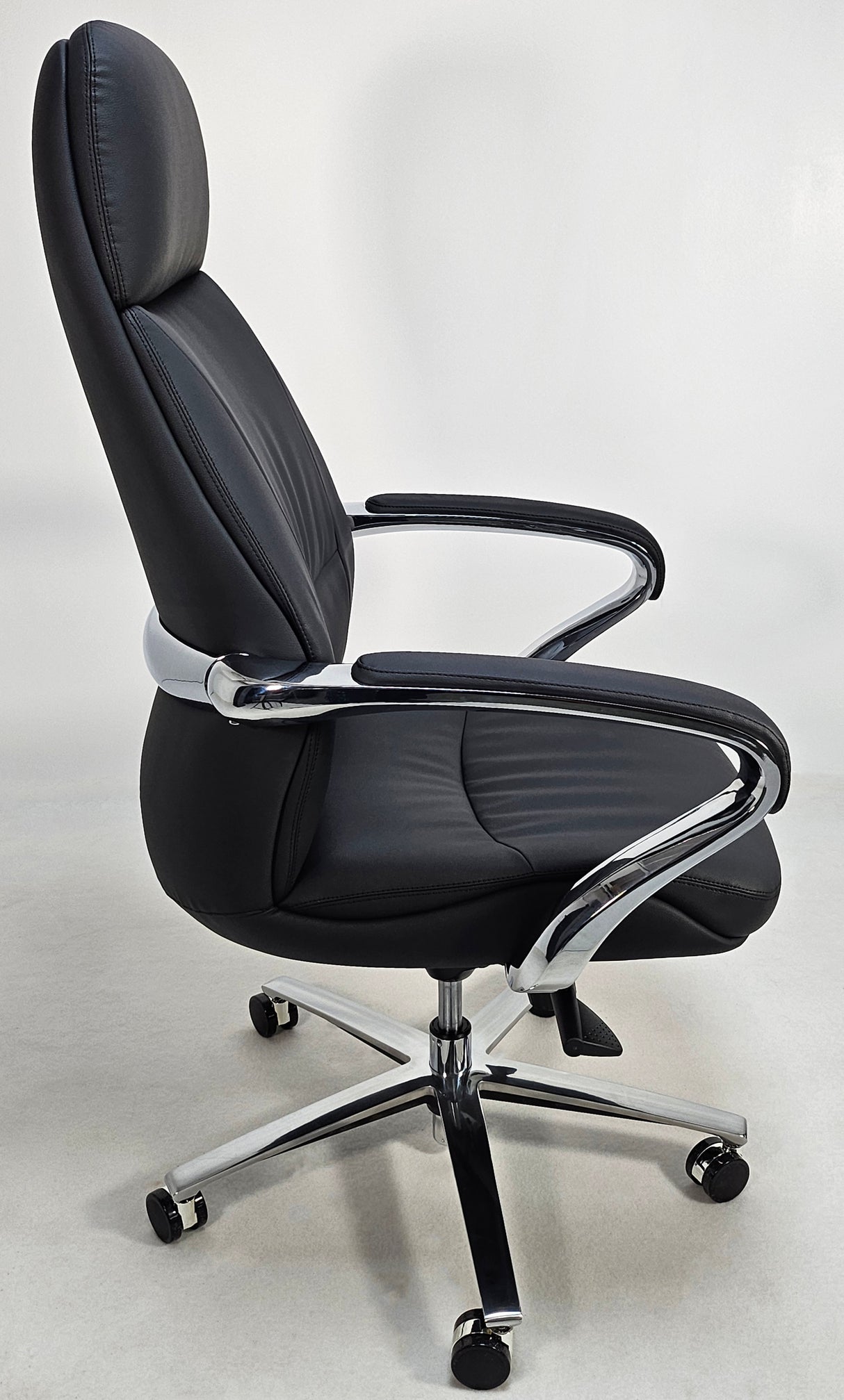 Black Leather Executive Office Chair with Chrome Trim - YS2302A