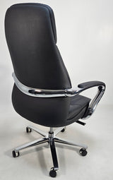 Black Leather Executive Office Chair with Chrome Trim - YS2302A