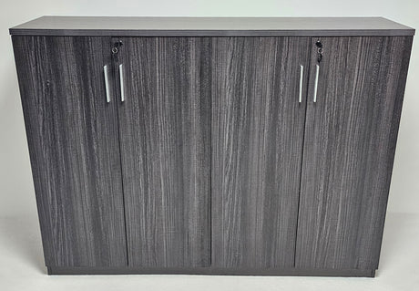 Modern Grey Oak Veneer Four Door Tall Cupboard - 1600mm - DG19-S0616