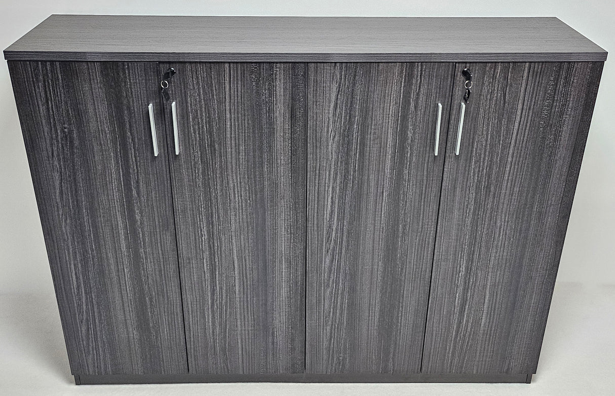 Modern Grey Oak Veneer Four Door Tall Cupboard - 1600mm - DG19-S0616