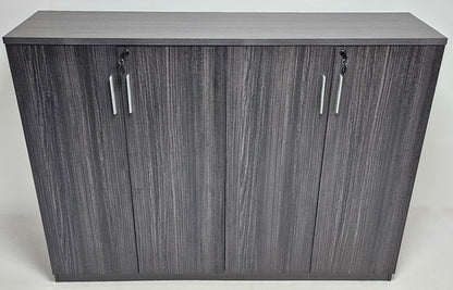 Modern Grey Oak Veneer Four Door Tall Cupboard - 1600mm - DG19-S0616-26