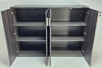 Modern Grey Oak Veneer Four Door Tall Cupboard - 1600mm - DG19-S0616-26