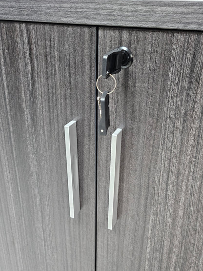 Modern Grey Oak Veneer Four Door Tall Cupboard - 1600mm - DG19-S0616-26