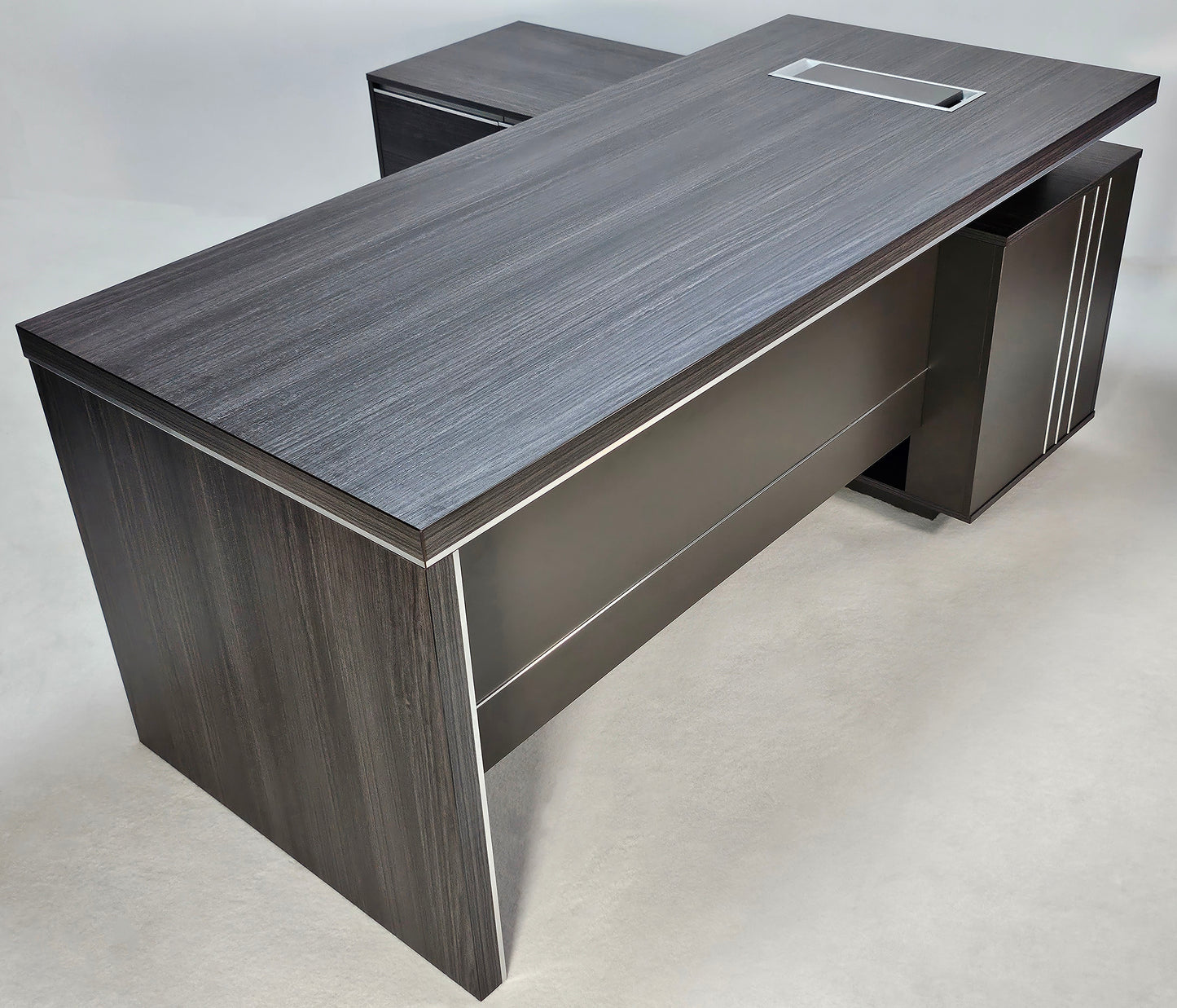 Stylish Grey Oak Corner Executive Office Desk - 1600mm, 1800mm, 2000mm - DG07-26